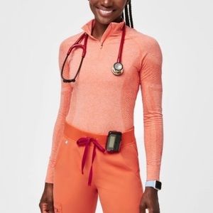 Figs "Sunset Orange" Zip Salta Underscrub, L